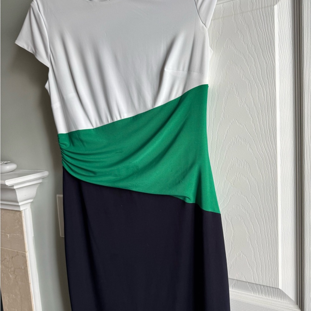 Lauren Ralph Lauren Asymmetrical Dress - White, Green, Black